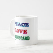Vrede-Liefde-Sneeuw-Bord Koffiemok (Voorkant links)