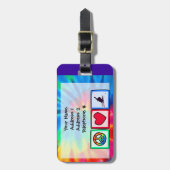 Vrede, Liefde, Sneeuwskiën Bagagelabel (Voorkant verticaal)