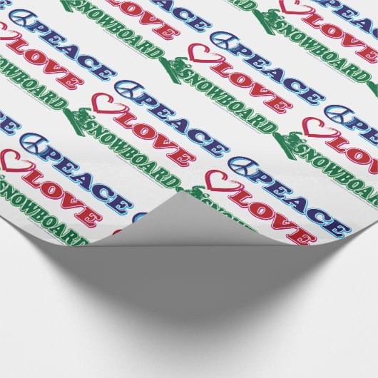 Vrede, liefde, Snowboard Cadeaupapier (Hoek)