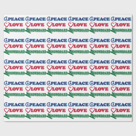 Vrede, liefde, Snowboard Cadeaupapier (Vlak)