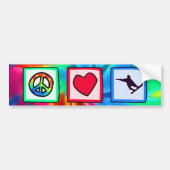 Vrede, liefde, Snowboarding Bumpersticker (Voorkant)