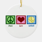 Vrede Liefde Softbal Keramisch Ornament (Voorkant)