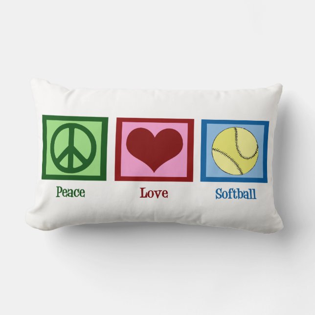 Vrede Liefde Softbal Kussen (Voorkant)