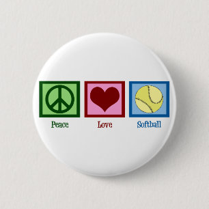 Vrede Liefde Softbal Ronde Button 5,7 Cm