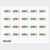 Vrede Liefde Softbal Ronde Sticker (Vel)