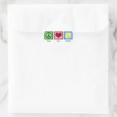 Vrede Liefde Softbal Ronde Sticker (Tas)
