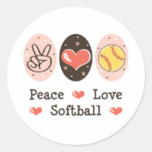 Vrede Liefde Softbal Sticker (Voorkant)