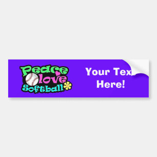 Vrede, liefde, Softball Bumpersticker