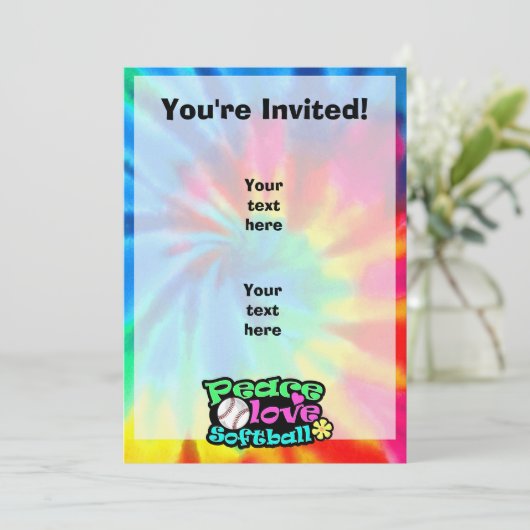 Vrede, liefde, Softball Kaart (Staand voorkant)