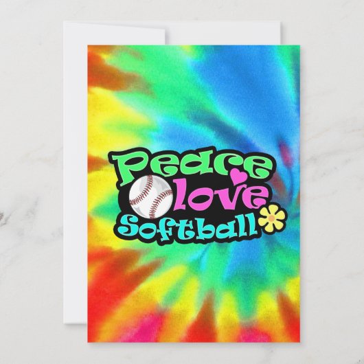 Vrede, liefde, Softball Kaart (Achterkant)