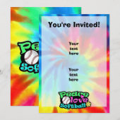 Vrede, liefde, Softball Kaart (Voorkant / Achterkant)