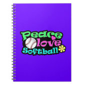 Vrede, liefde, Softball Notitieboek (Voorkant)