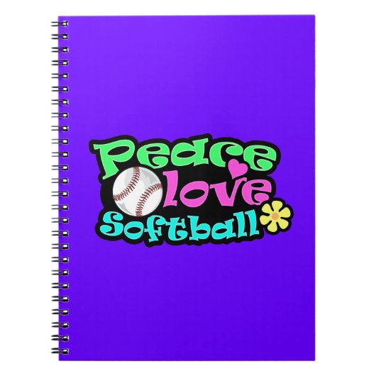 Vrede, liefde, Softball Notitieboek (Voorkant)