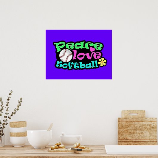 Vrede, liefde, Softball Poster (Keuken)