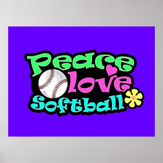 Vrede, liefde, Softball Poster (Voorkant)