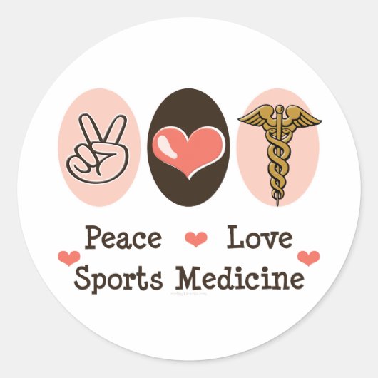 Vrede Liefde Sport Geneeskunde Stickers (Voorkant)