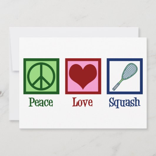 Vrede Liefde Squash Speler Kerstmis Feestdagenkaart (Voorkant)