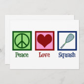 Vrede Liefde Squash Speler Kerstmis Feestdagenkaart (Voorkant / Achterkant)