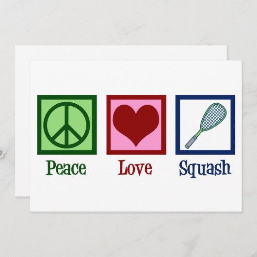 Vrede Liefde Squash Speler Kerstmis Feestdagenkaart (Voorkant / Achterkant)