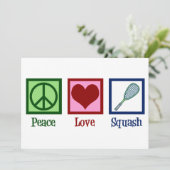 Vrede Liefde Squash Speler Kerstmis Feestdagenkaart (Staand voorkant)