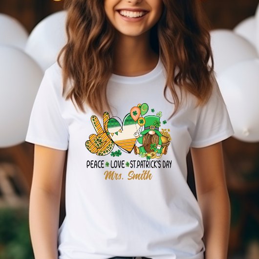 ✌️Vrede, Liefde, St. Patrick's Day! Gepersonalisee T-shirt