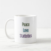 Vrede, liefde, statistiek koffiemok (Links)