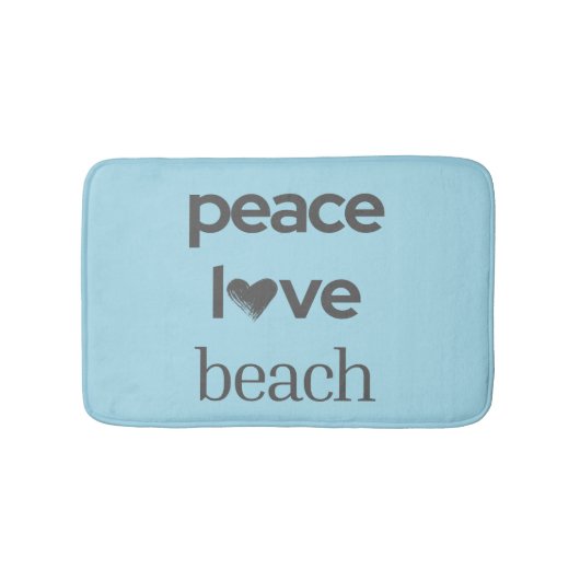 Vrede Liefde Strand Blauw Kustleven Badkamer Decor Badmat (Voorkant)