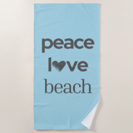Vrede Liefde Strand Kust Oceaan Blauw Grafische Pr Strandlaken