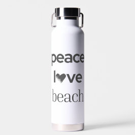 Vrede Liefde Strandliefhebber | Premium Moderne St Waterfles