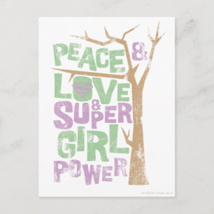 Vrede & liefde & supergirl Power Briefkaart
