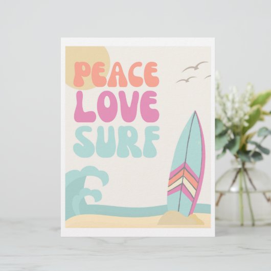 Vrede, liefde, Surf | Teken van de partij Surf | B (Staand voorkant)