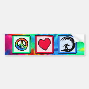 Vrede, liefde, surfen bumpersticker