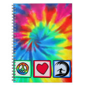 Vrede, liefde, surfen notitieboek (Voorkant)