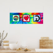 Vrede, liefde, surfen poster (Keuken)