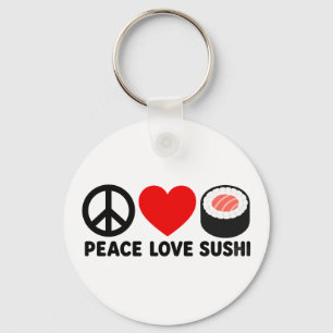 Vrede Liefde Sushi Schattig Japans Voedsel Cadeau Sleutelhanger