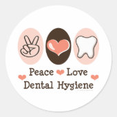 Vrede Liefde Tandheelkundige Hygiëne Sticker (Voorkant)