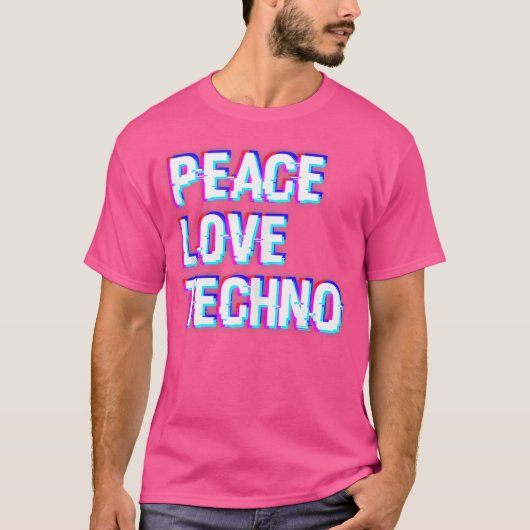 Vrede Liefde Techno Muziek Edm Techno T-shirt (Voorkant)