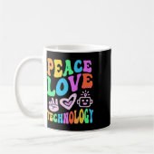 Vrede Liefde Technologie Retro Computer Teach Koffiemok (Links)
