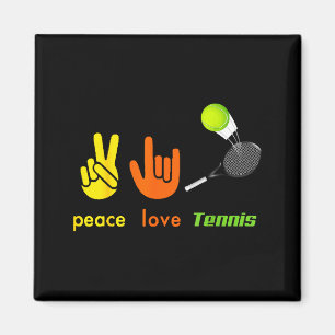 Vrede Liefde Tennis Grappige Tennis Liefhebbers Ha Magneet