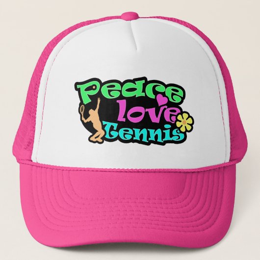 Vrede, liefde, Tennis; Retro Trucker Pet (Voorkant)
