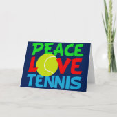 Vrede Liefde Tennis Schattig Blauw Kerstmis Feestdagen Kaart (Voorkant)