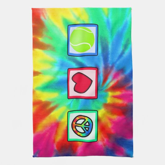 Vrede, liefde, Tennis Theedoek (Verticaal)