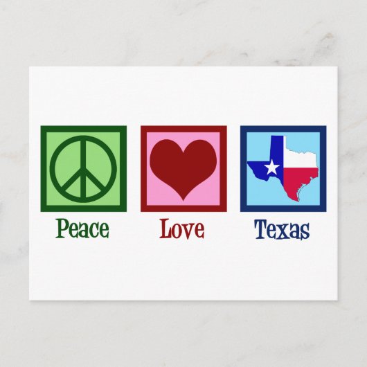 Vrede Liefde Texas Staatsvlag Briefkaart (Voorkant)