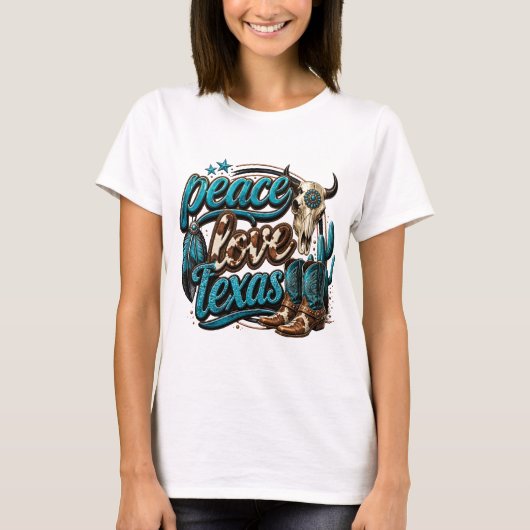 Vrede Liefde Texas T-shirt (Voorkant)