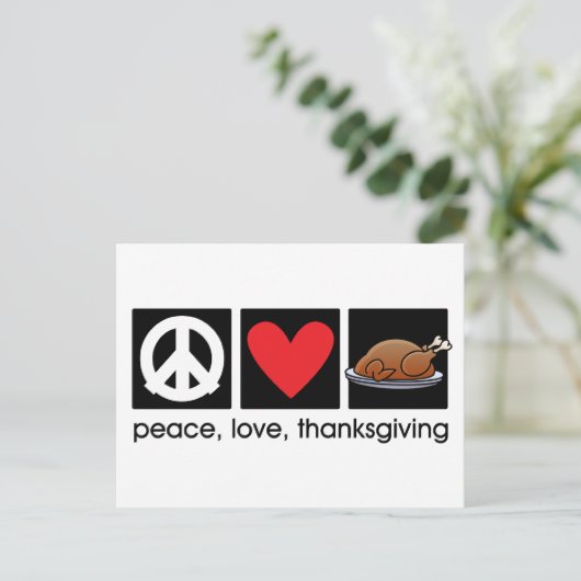 Vrede, Liefde, Thanksgiving Briefkaart (Staand voorkant)