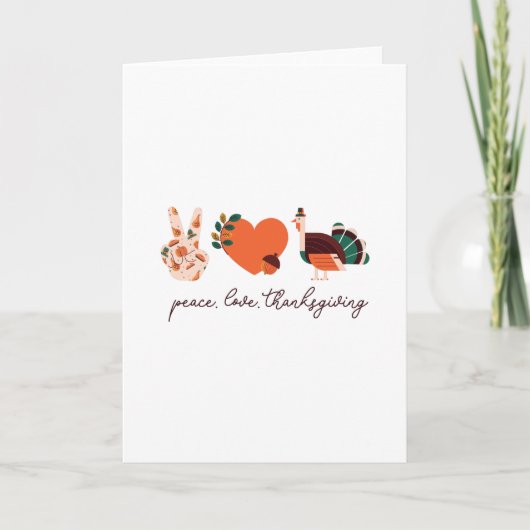Vrede Liefde Thanksgiving Kalkoen Geschenk Kaart (Voorkant)
