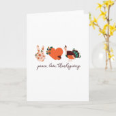 Vrede Liefde Thanksgiving Kalkoen Geschenk Kaart (Gele Bloem)
