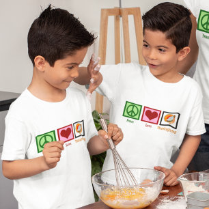 Vrede Liefde Thanksgiving Schattig Kinder T-shirt