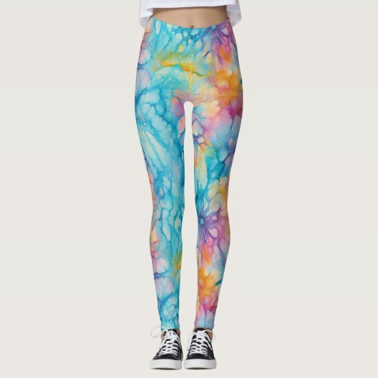 Vrede Liefde Tie-Dye Leggings (Voorkant)
