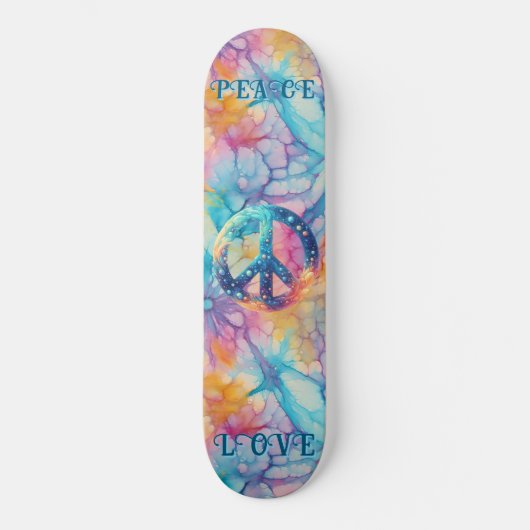Vrede Liefde Tie-Dye Persoonlijk Skateboard (Voorkant)